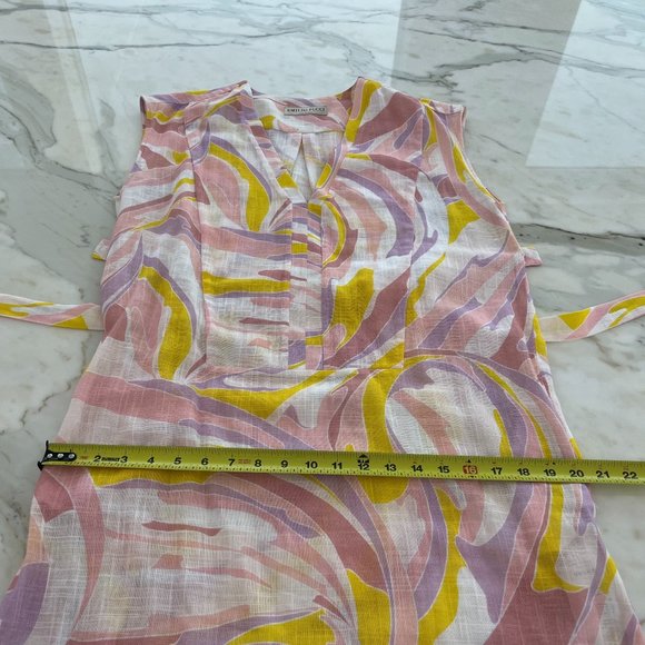 EMILIO PUCCI PINK YELLOW COTTON DRESS MODEL 1EWG10 SIZE IT 40 / US 6 NWOTS! - Picture 13 of 17